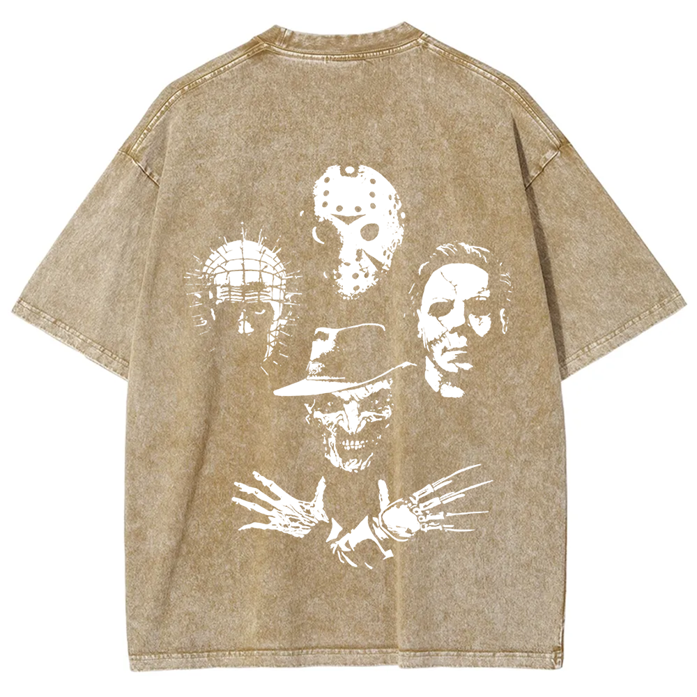 Horror Film t-Shirt Halloween Freddie Jason Hellraiser Grunge Rock Retro Black
