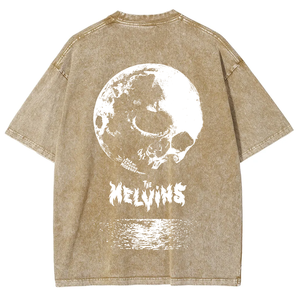 Unisex Washed The Melvins Concert Tour Moon t-Shirt