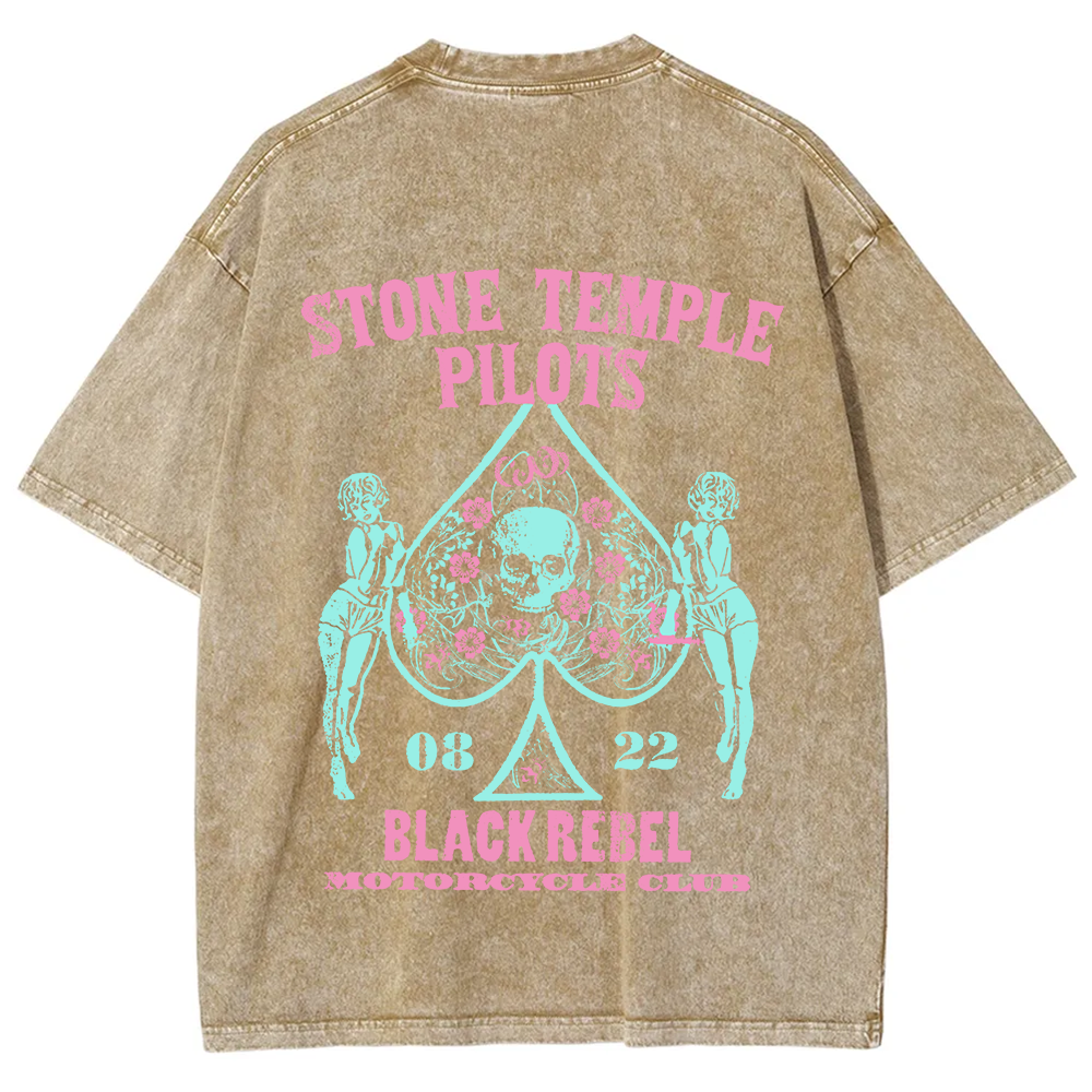 Unisex Washed Stone Temple Pilots Band t-Shirt
