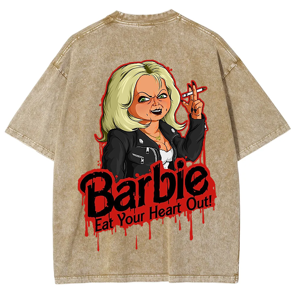 Unisex Casual chucky Barbie- Eat your heart out Printed t-Shirt