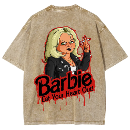 Unisex Casual chucky Barbie- Eat your heart out Printed t-Shirt