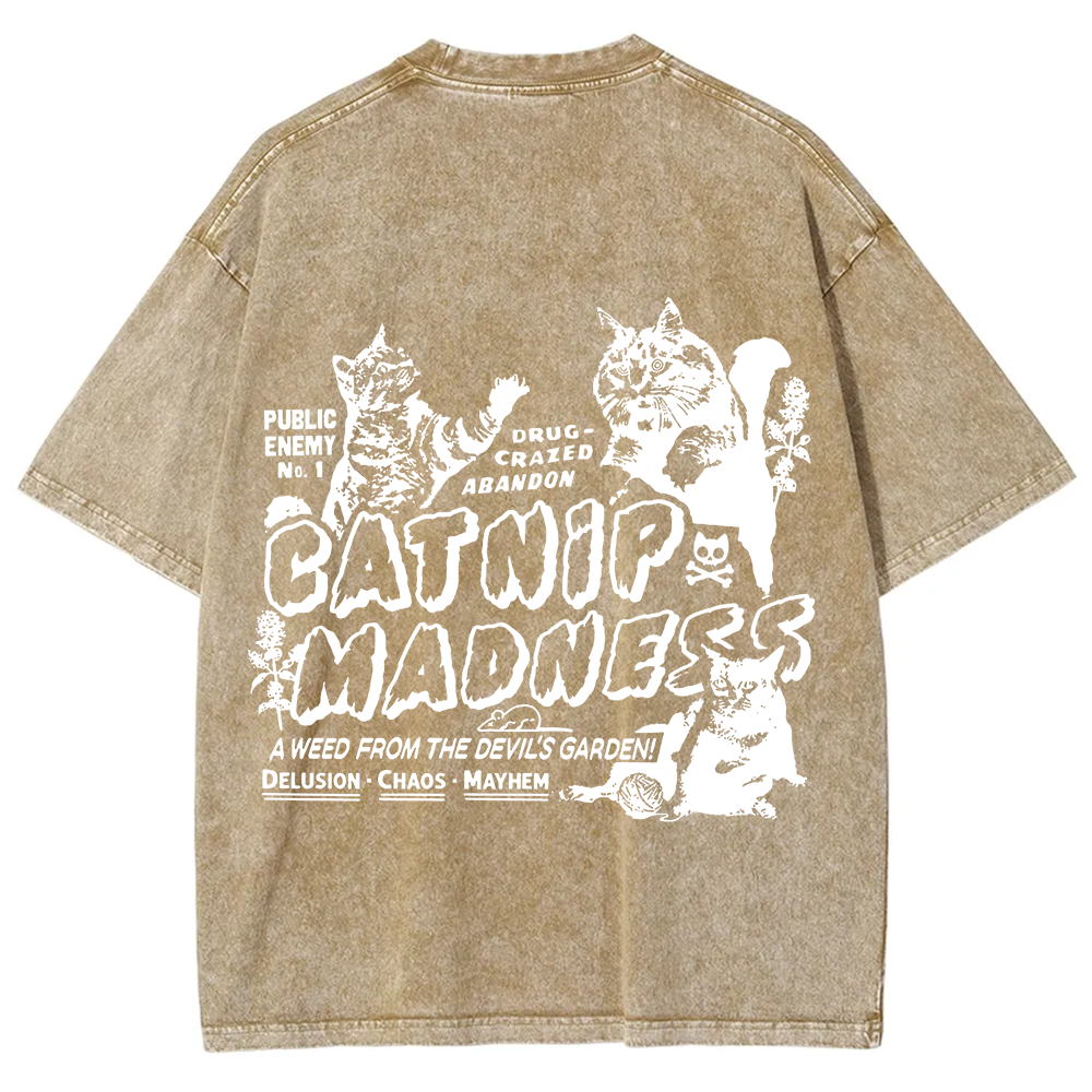 Unisex Vintage Washed catnip madness t-Shirt