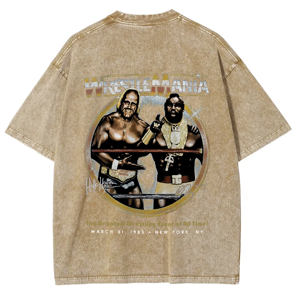 WWE Wrestle Mania - Hulk Hogan vs Mr T Casual Printed t-Shirt
