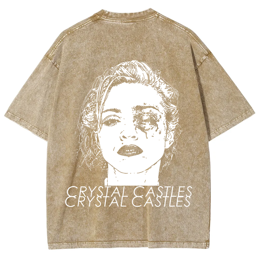 Unisex Washed Crystal Castles Band t-Shirt