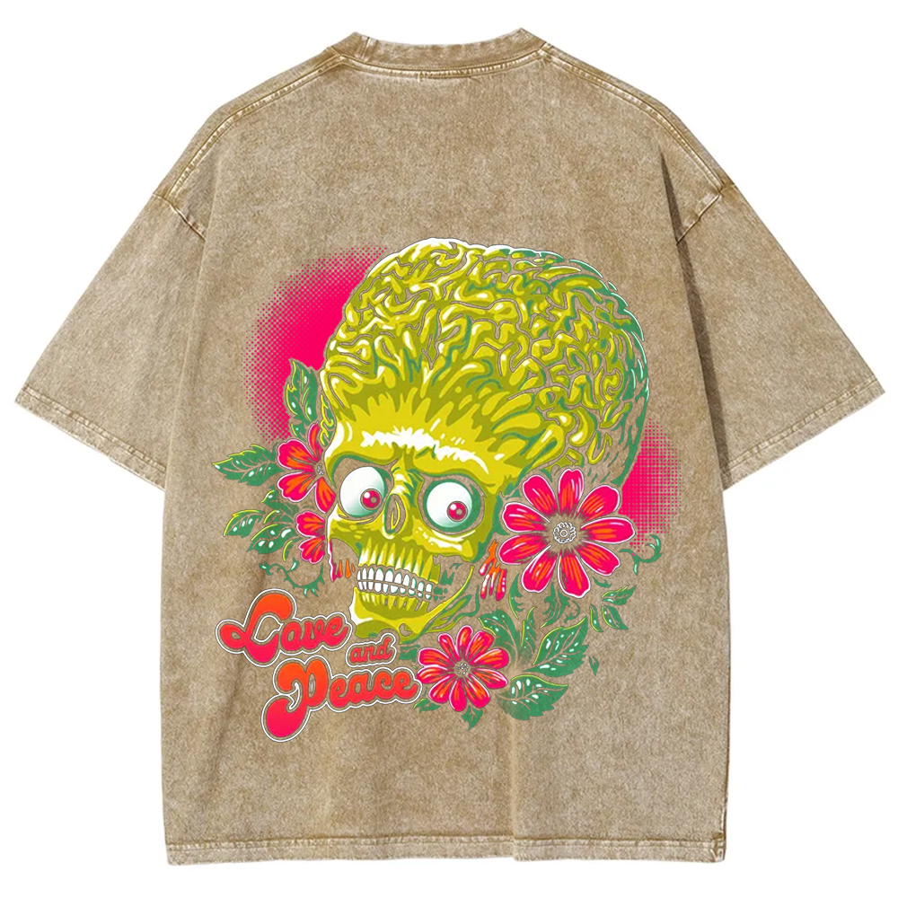 Unisex Vintage Washed  Love and Peace  t-Shirt