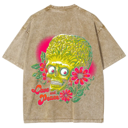 Unisex Vintage Washed  Love and Peace  t-Shirt