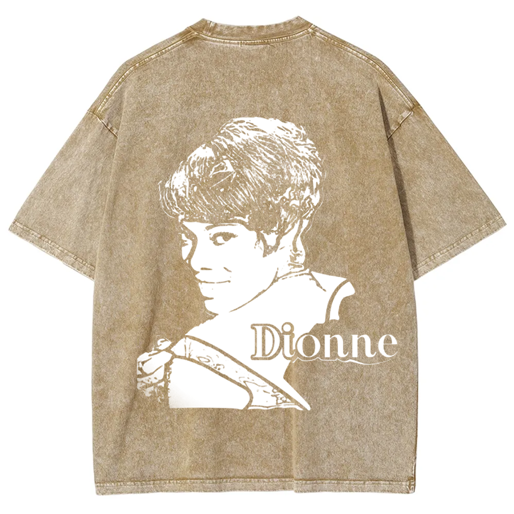 Unisex Vintage Washed  Dionne Warwick Singer  t-Shirt