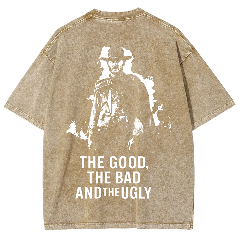 Unisex Vintage Washed The good ,the bad,the ugly, spaghetti Western movie  t-Shirt