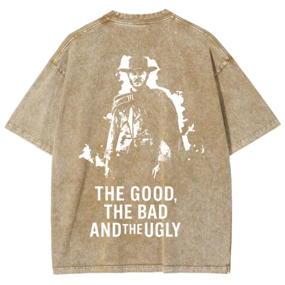 Unisex Vintage Washed The good ,the bad,the ugly, spaghetti Western movie  t-Shirt