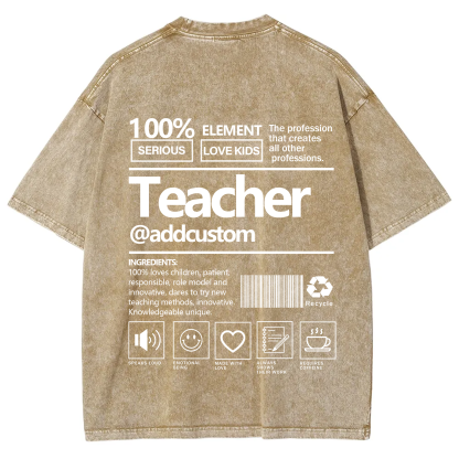 Teacher Addcustom Unisex Fit Washed T-Shirt wearishow