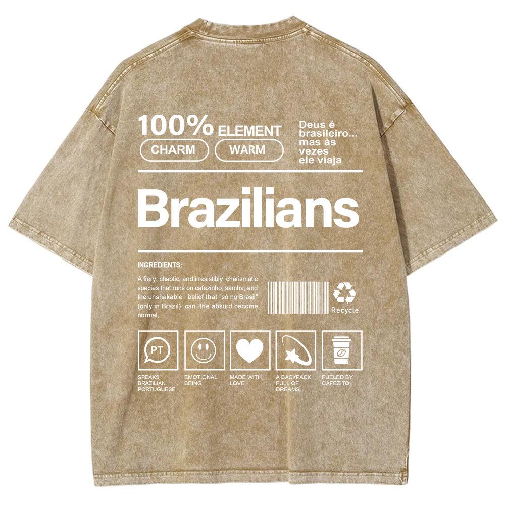 Brazilians Unisex Fit  Washed T-Shirt