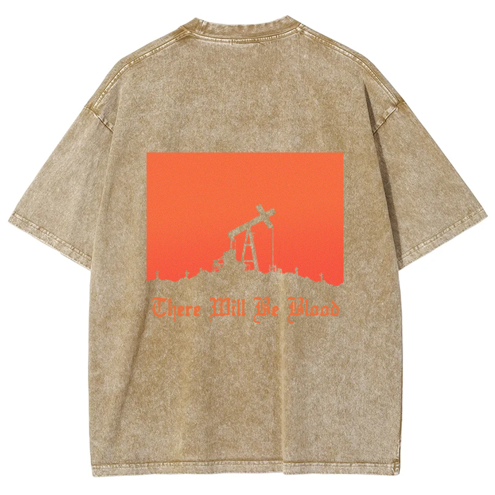 Unisex Vintage Washed  There will be blood， western movie t-Shirt