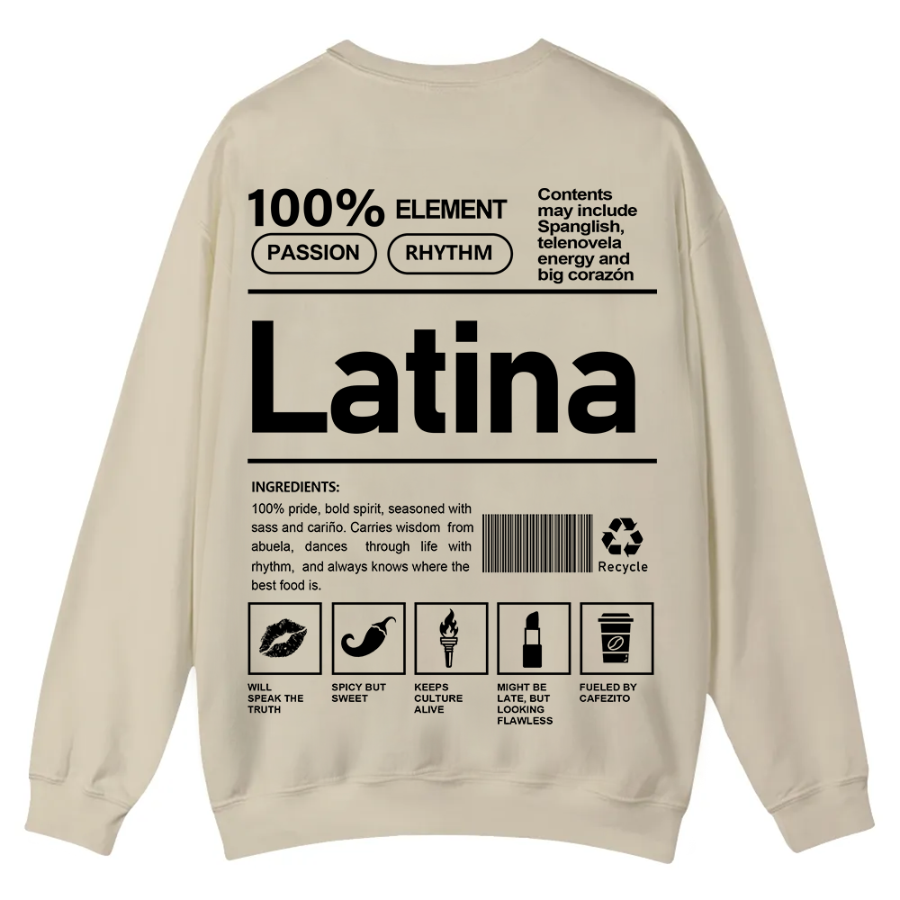 Latina Unisex Fit  Casual Crewneck Sweatshirt wearishow