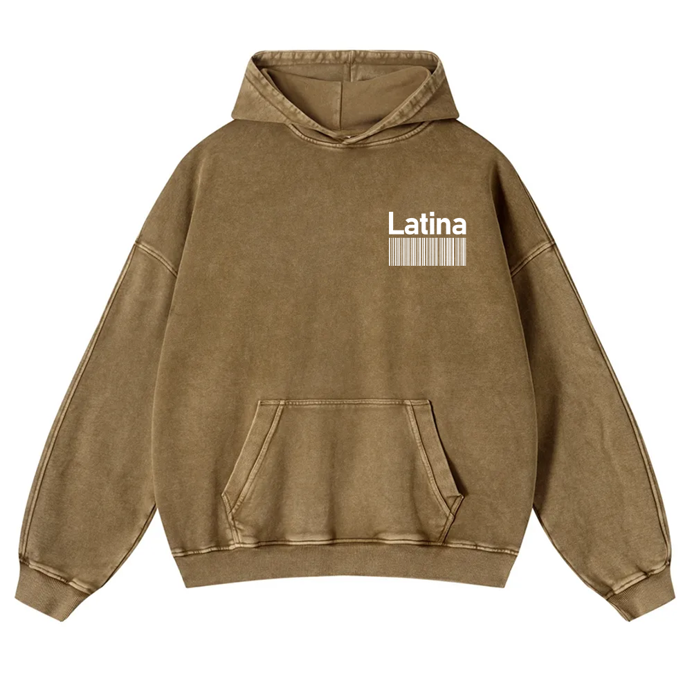 Latina Unisex Fit  Washed Hoodie wearishow