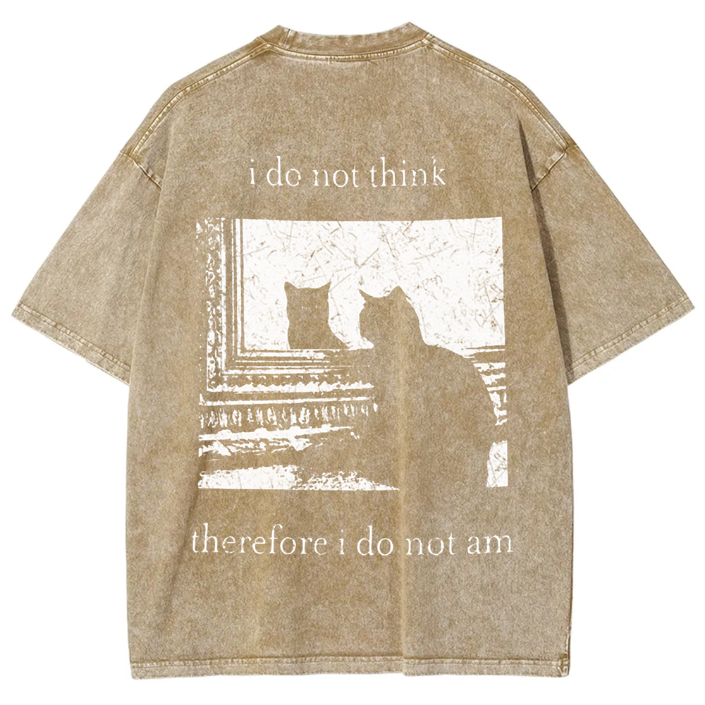 Unisex Vintage I do not think therefor I do not am Funny Cat t-Shirt