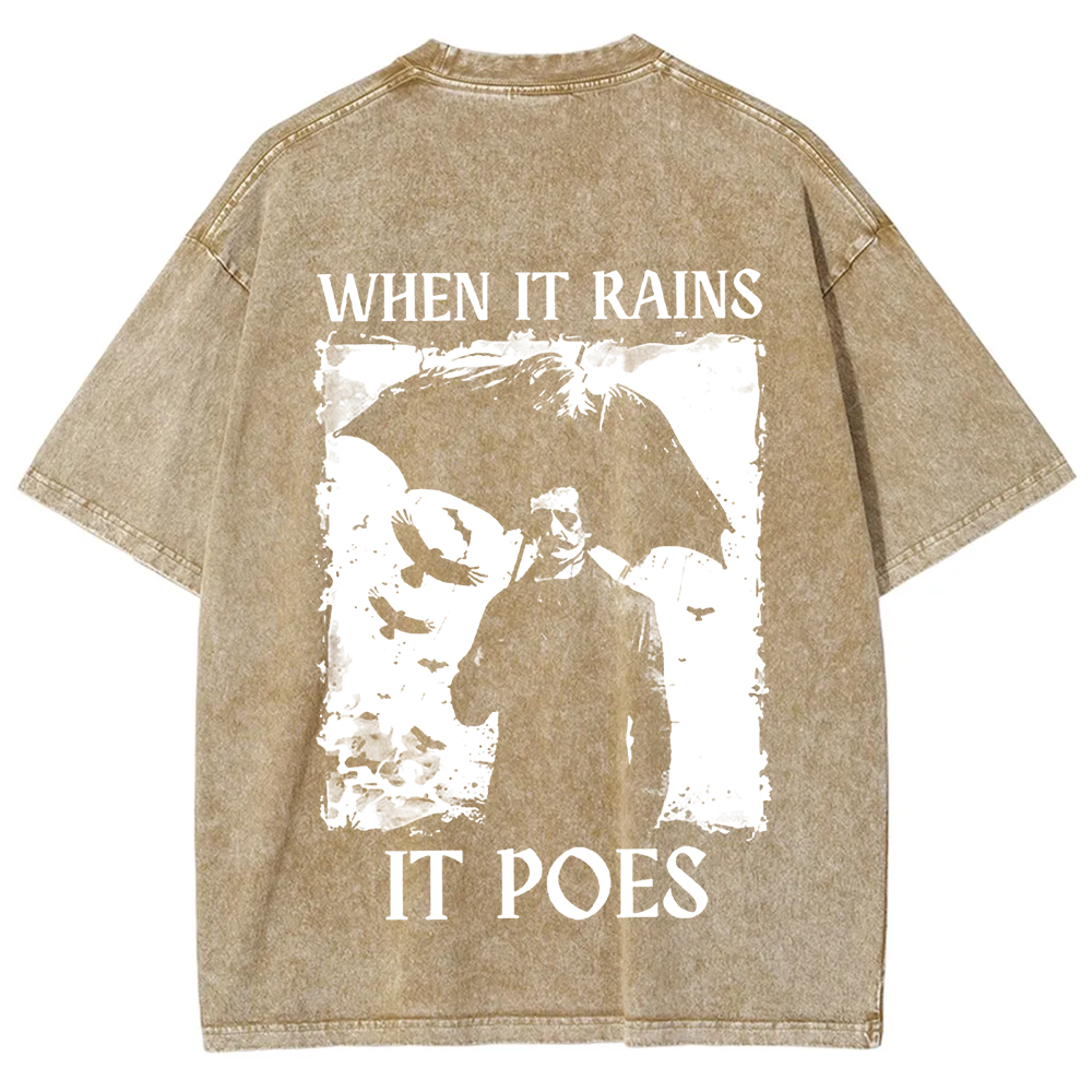 Unisex Vintage Edgar Allan Poe Musicians When It Rains It Pours t-Shirt