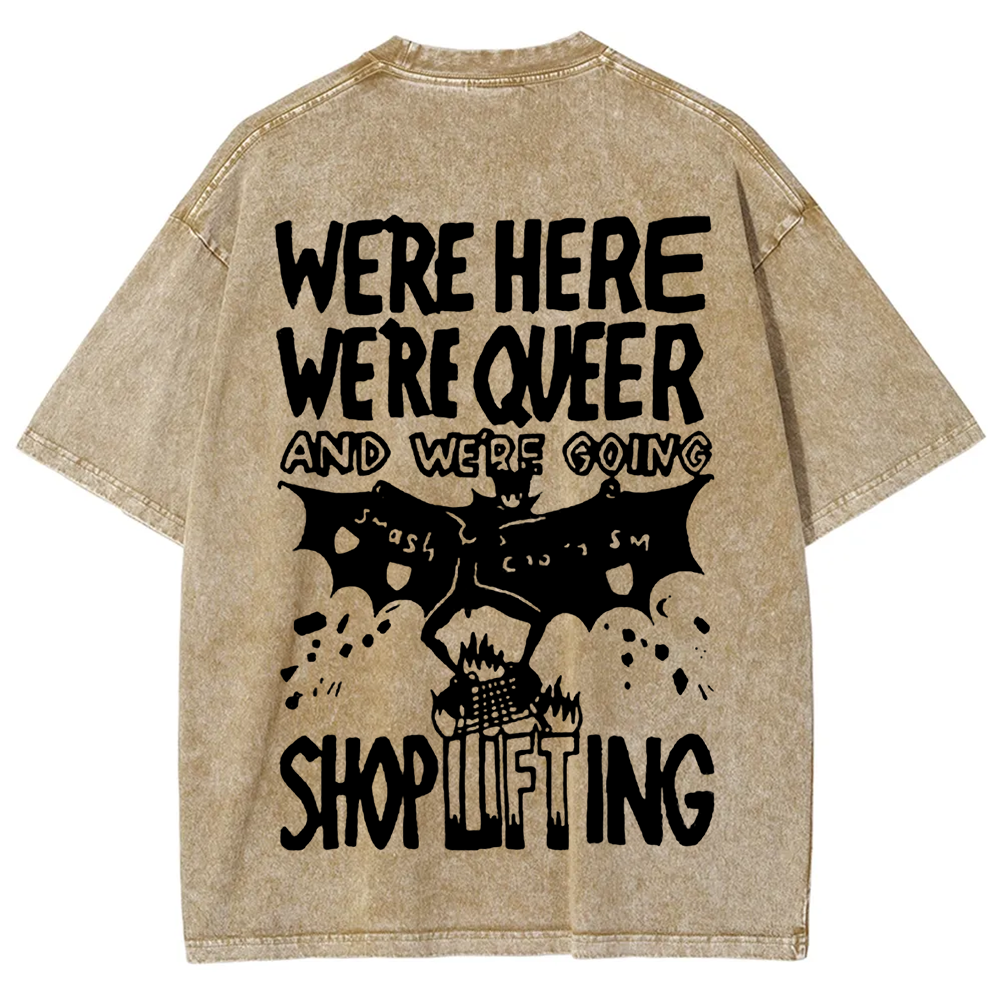Unisex Vintage  We are Here， We are  Queer t-Shirt