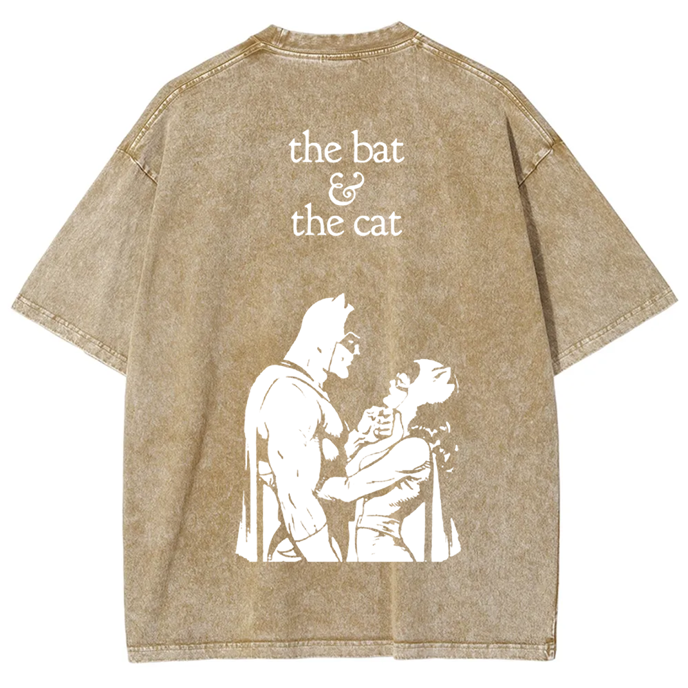 Unisex Vintage  Batman & Cat Woman comic art t-Shirt