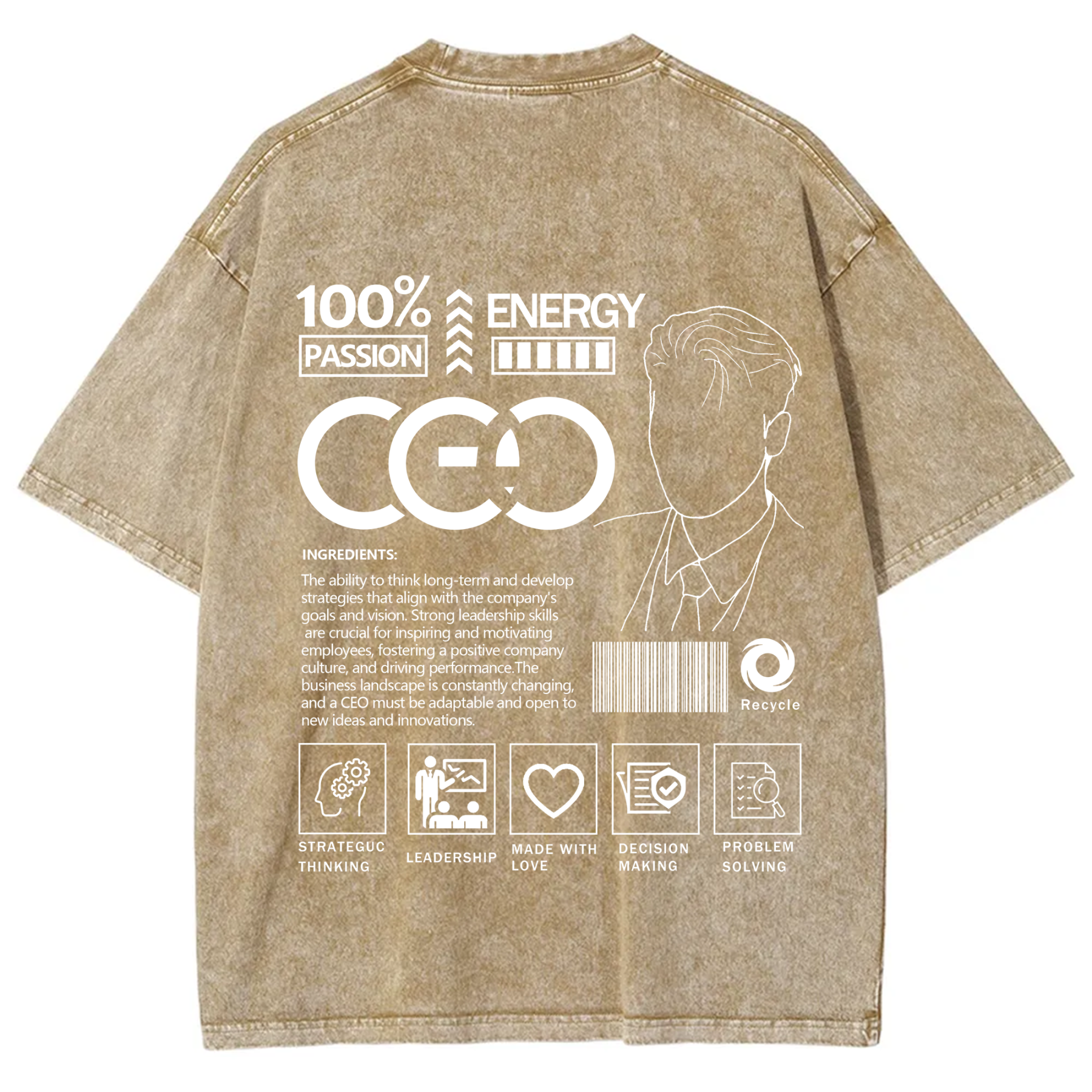 CEO Unisex Fit Washed T-Shirt