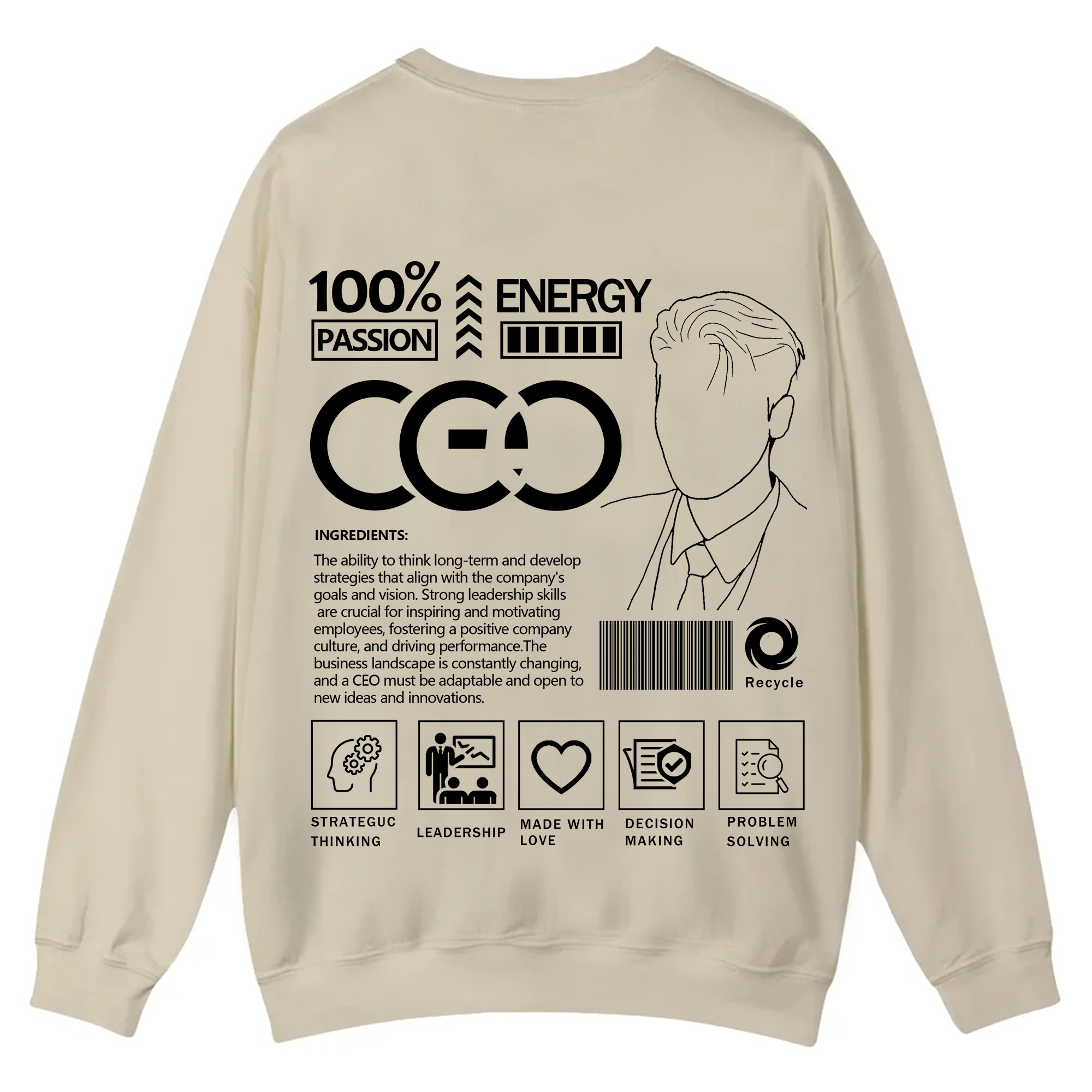 CEO Unisex Casual Crewneck Sweatshirt