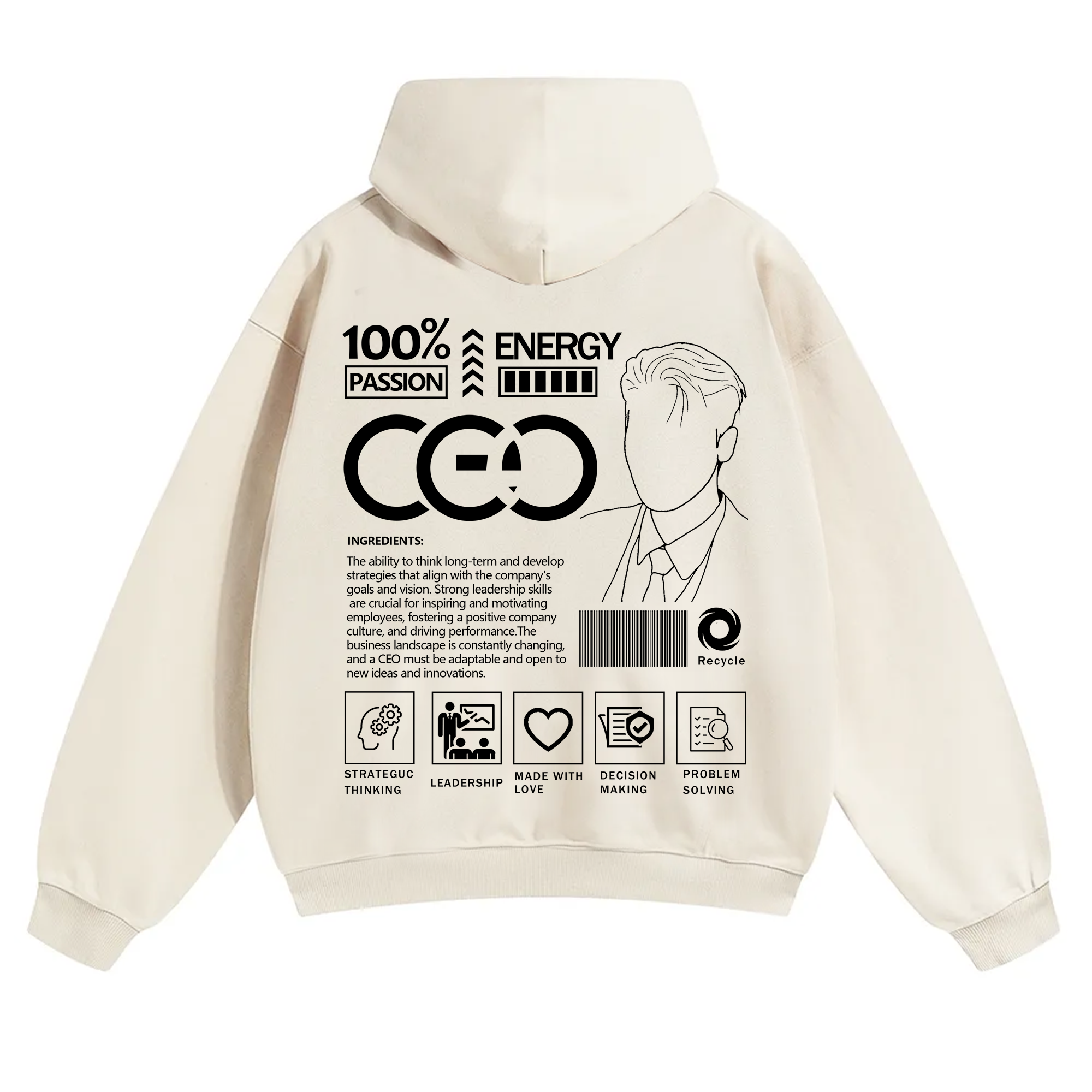 CEO Unisex Casual Print Hoodie