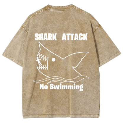 Unisex Vintage Shark Attack funny t-Shirt