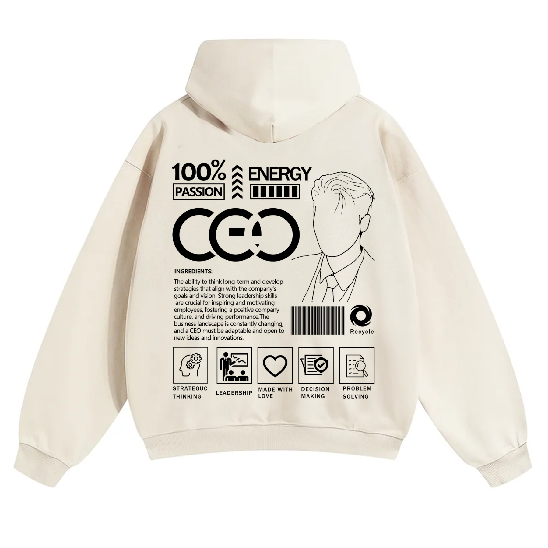 CEO Unisex Casual Print Hoodie