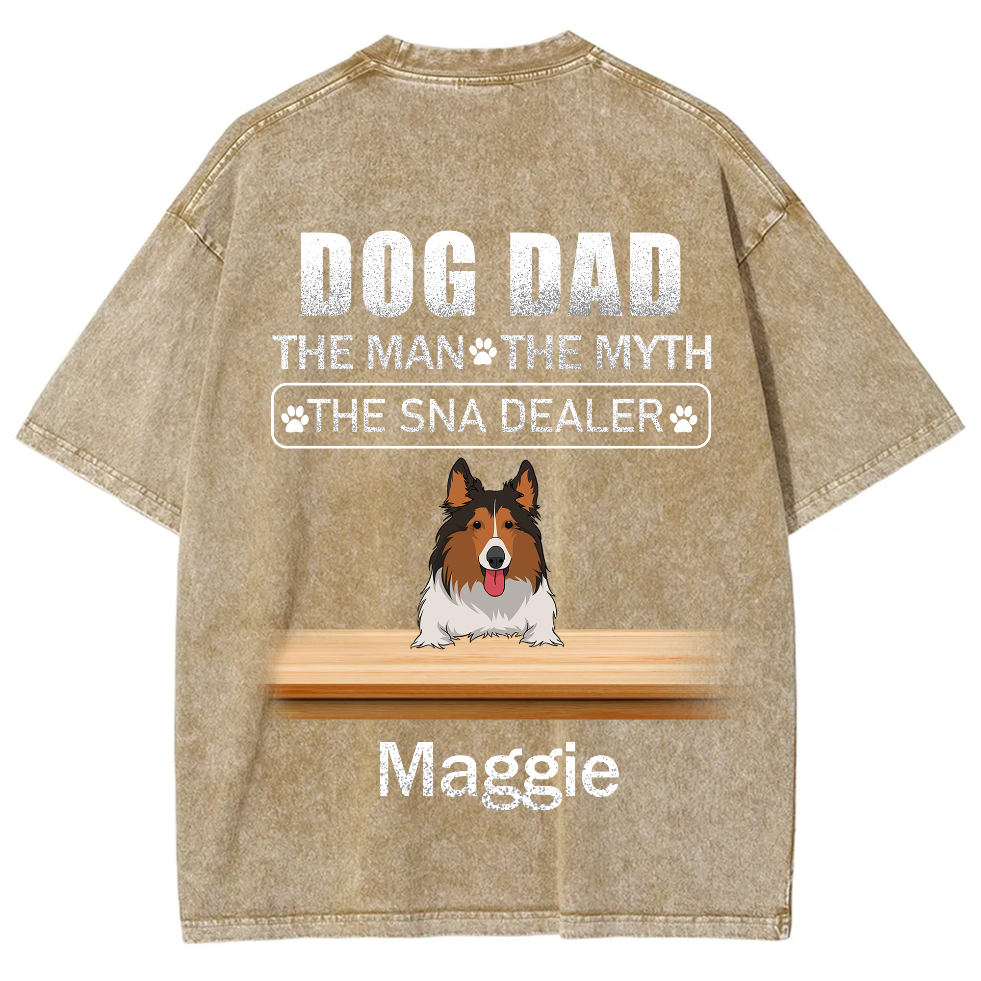 Dog Dad The Man The Myth The Snack Dealer - Personalized Custom Unisex  Washed T-shirt