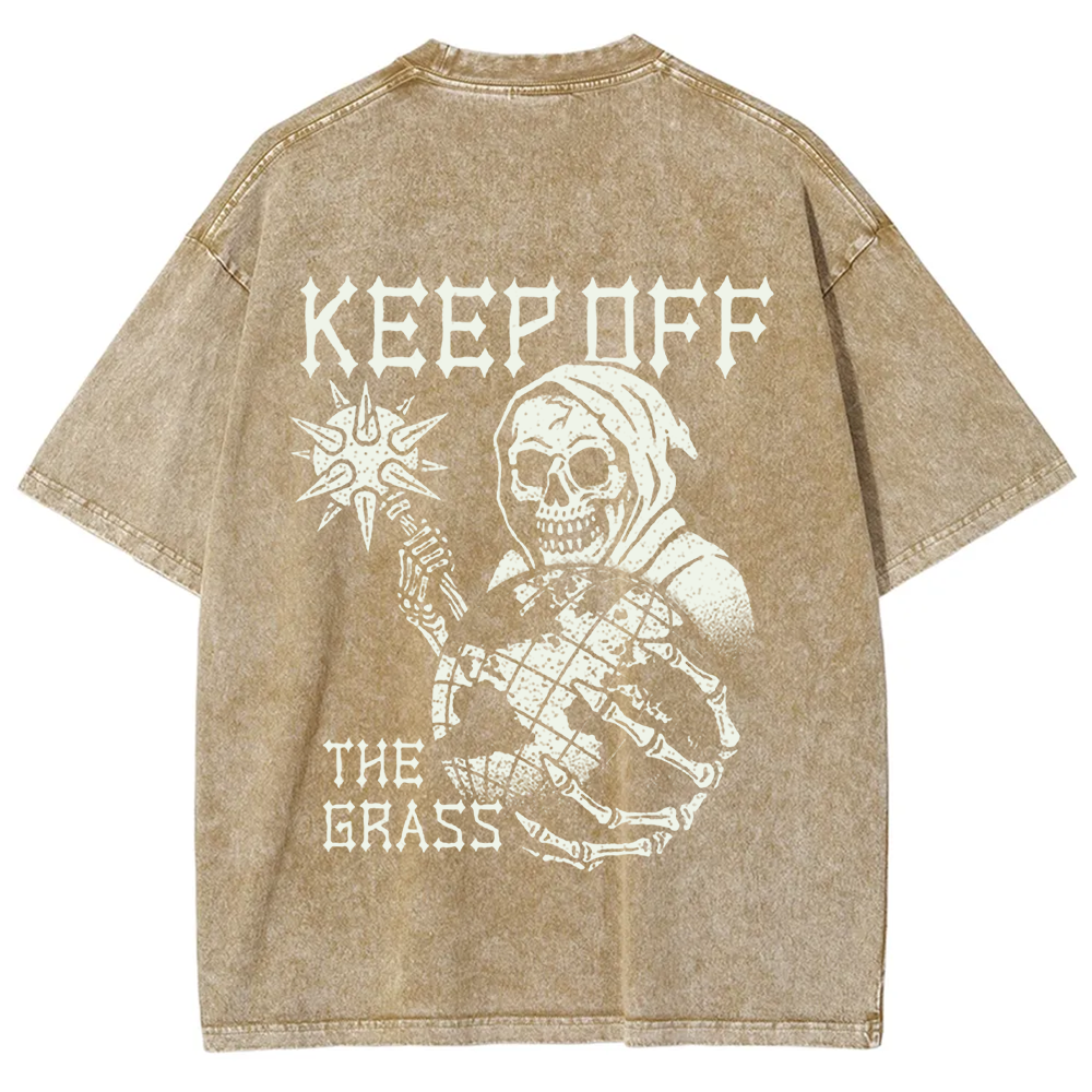 Unisex Vintage Keep Off The Grass Skull t-Shirt