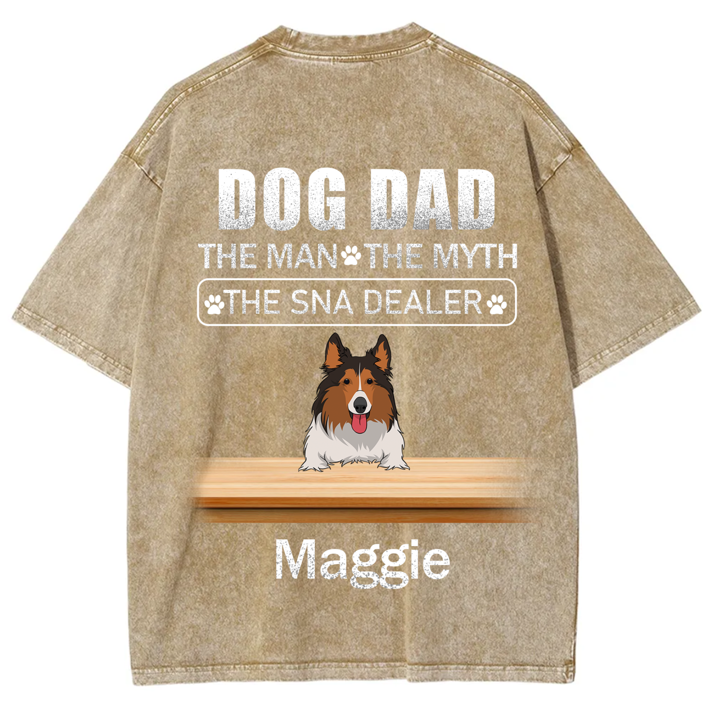 Dog Dad The Man The Myth The Snack Dealer - Personalized Custom Unisex  Washed T-shirt