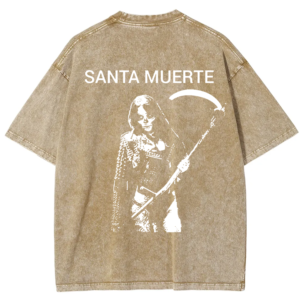 Unisex Vintage Santa Muerte Art Illustration t-Shirt