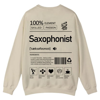 Saxophonist Unisex  Casual Crewneck Sweatshirt wearishow