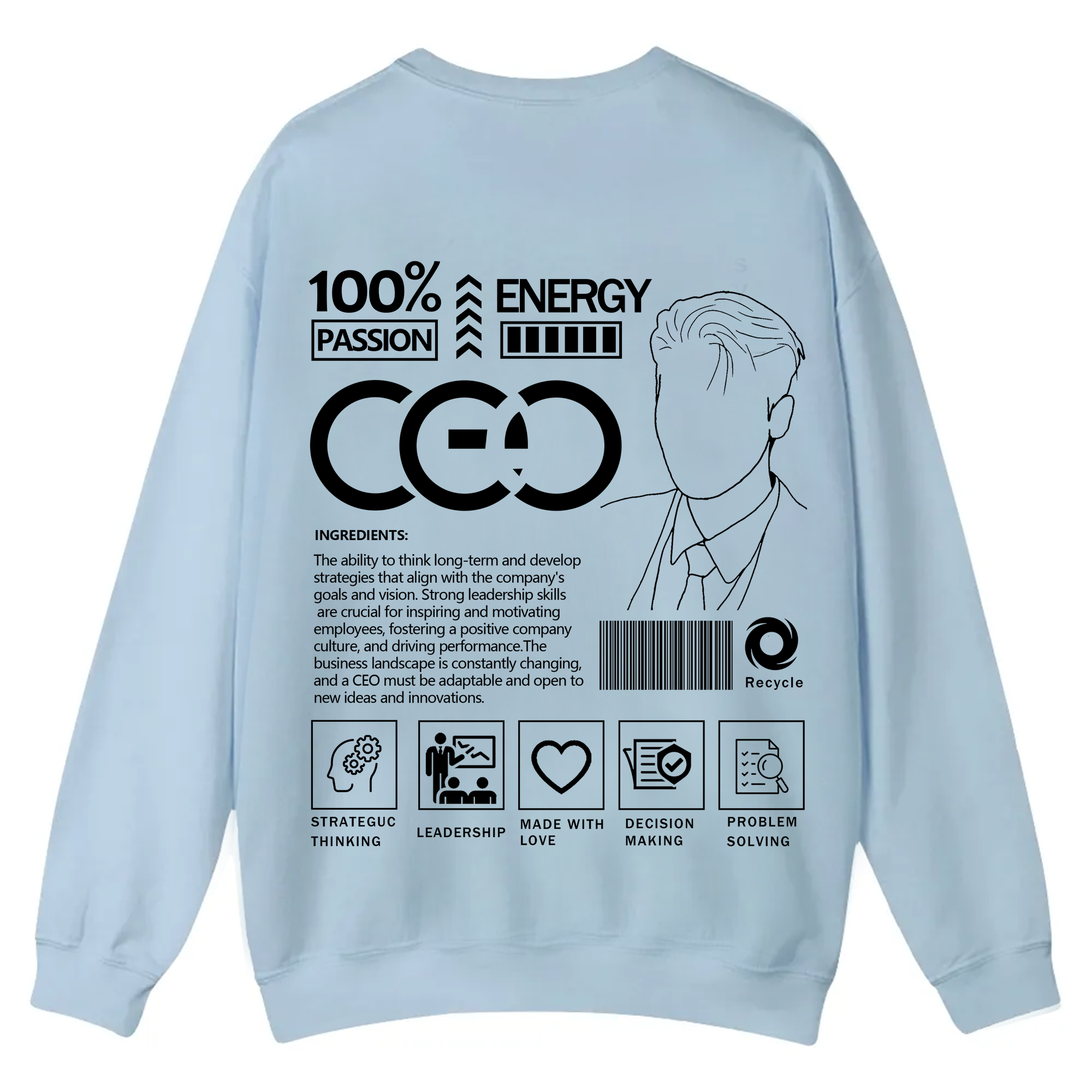 CEO Unisex Casual Crewneck Sweatshirt