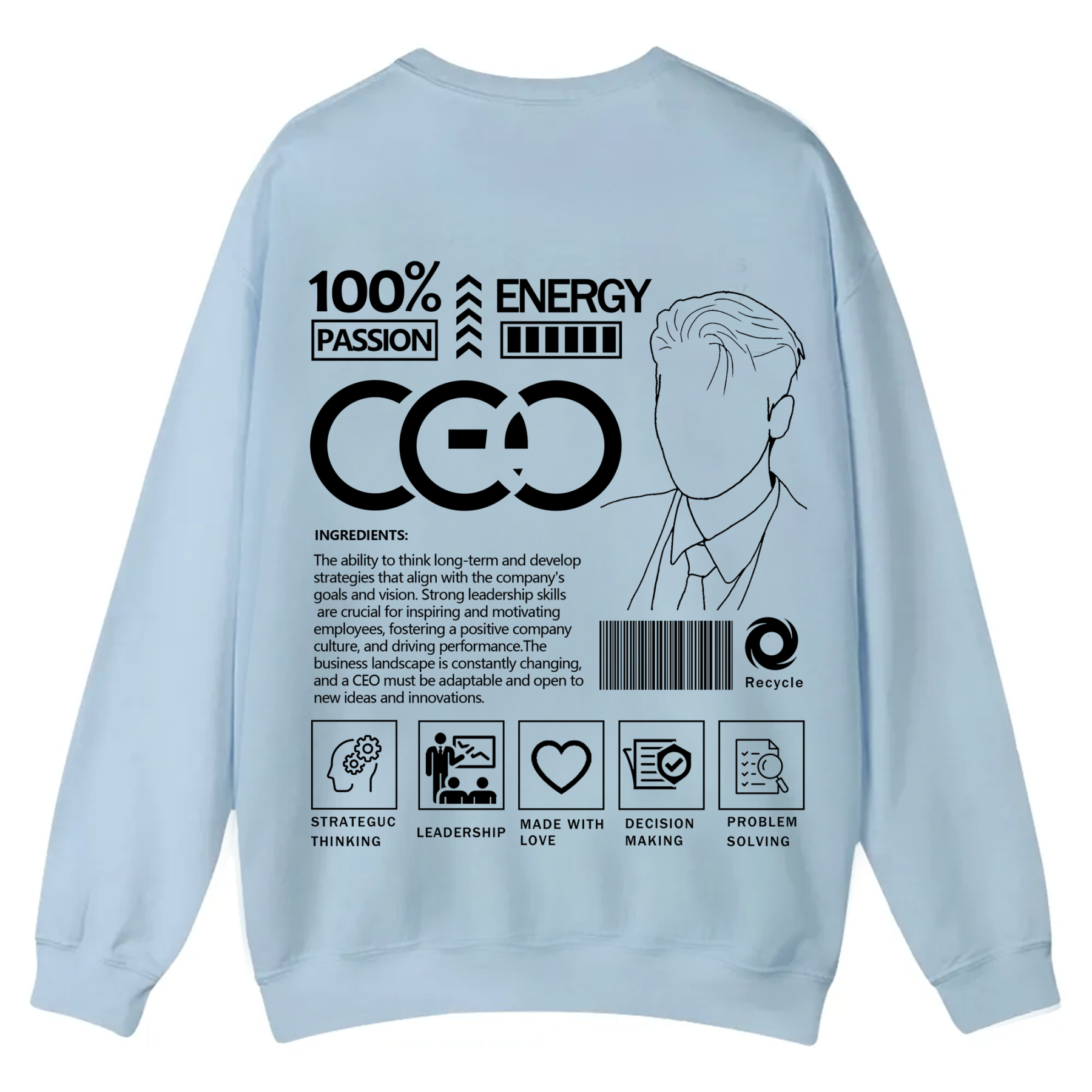 CEO Unisex Casual Crewneck Sweatshirt