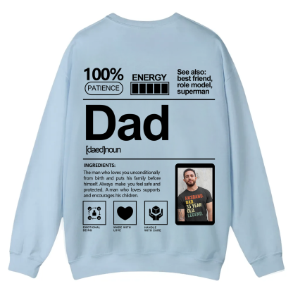 Addcustom  Photo Dad Casual Crewneck Sweatshirt
