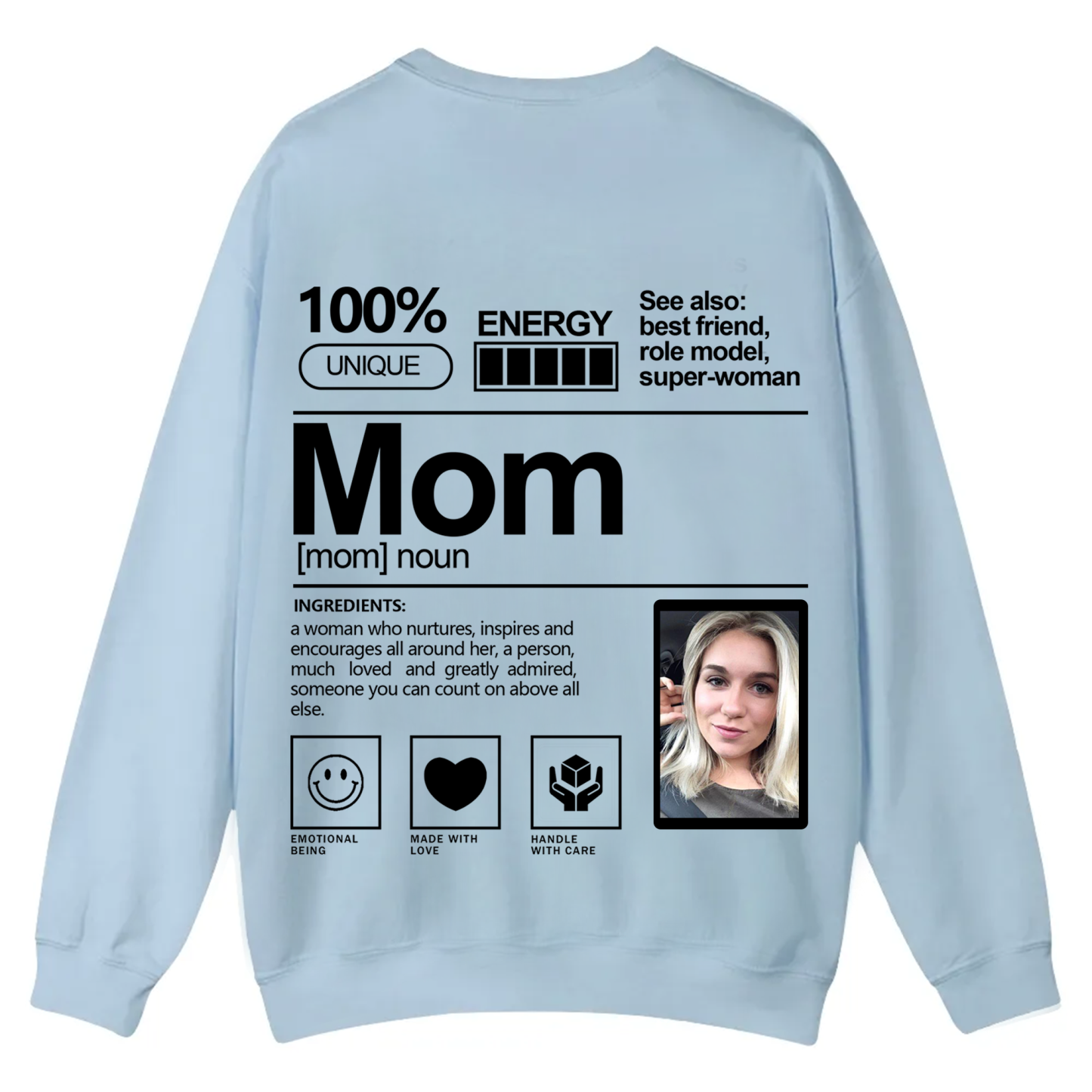 Addcustom  Photo Mom Casual Crewneck Sweatshirt