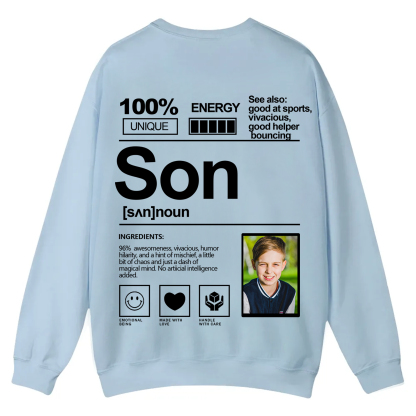 Addcustom  Photo Son Casual Crewneck Sweatshirt