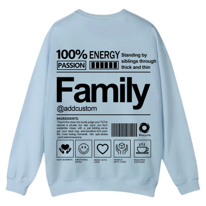 Family Addcustom Casual Crewneck Sweatshirt