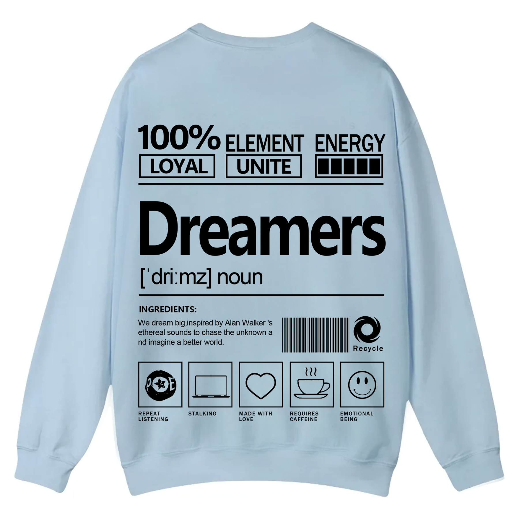 Dreamers Unisex Fit Casual Crewneck Sweatshirt