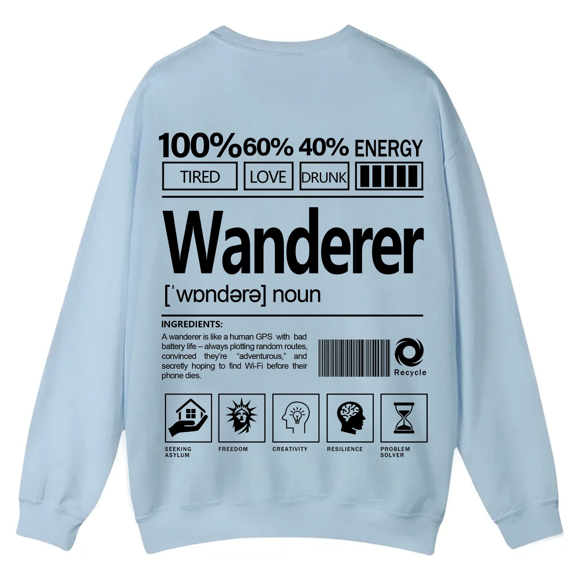Wanderer Unisex Fit Casual Crewneck Sweatshirt