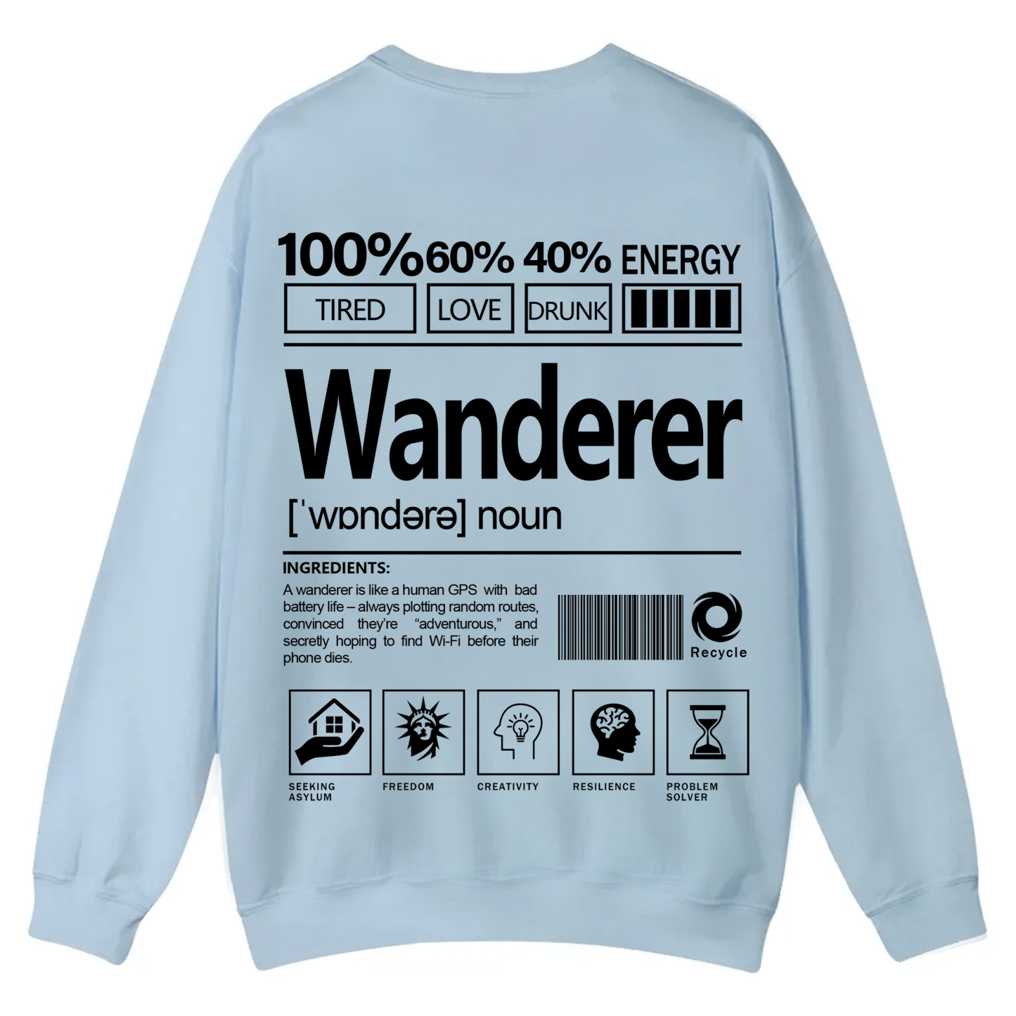 Wanderer Unisex Fit Casual Crewneck Sweatshirt