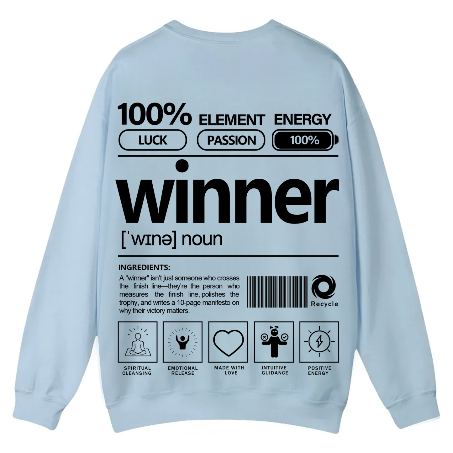 Winner Unisex Fit Casual Crewneck Sweatshirt