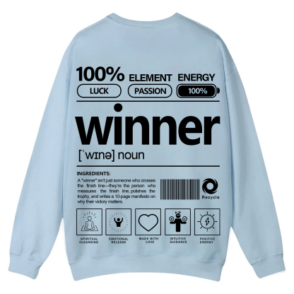 Winner Unisex Fit Casual Crewneck Sweatshirt