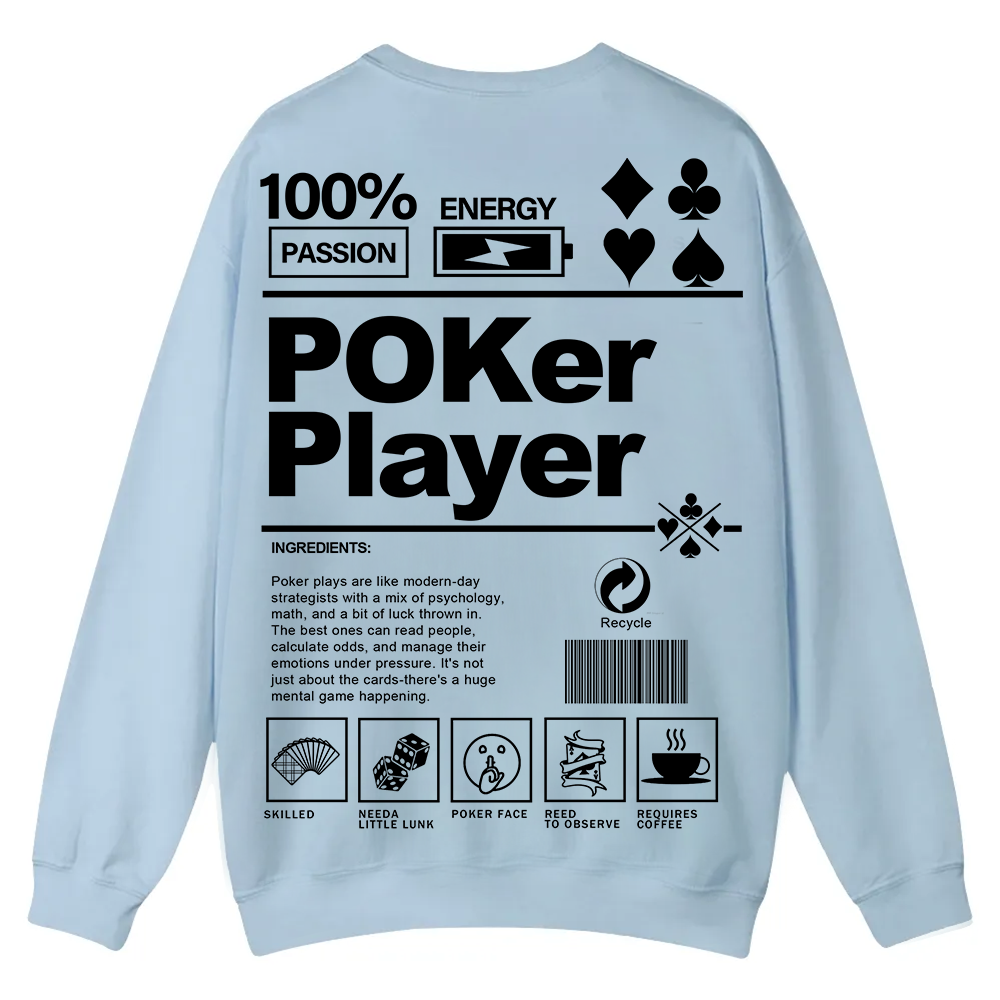 Poker Player Unisex Casual Crewneck Sweatshirt