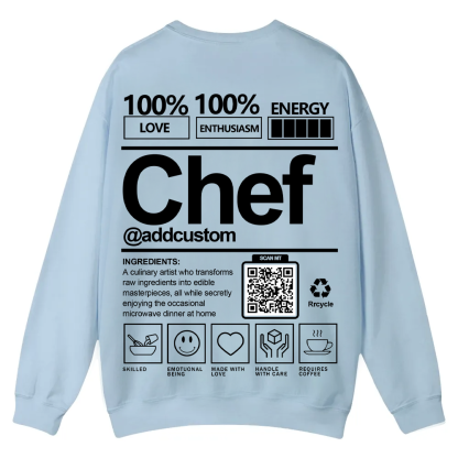 Chef Addcustom QR Code Casual Crewneck Sweatshirt
