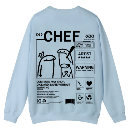 Chef Solid Color Unisex Casual Crewneck Sweatshirt