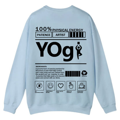 Yogi Solid Color Unisex Casual Crewneck Sweatshirt