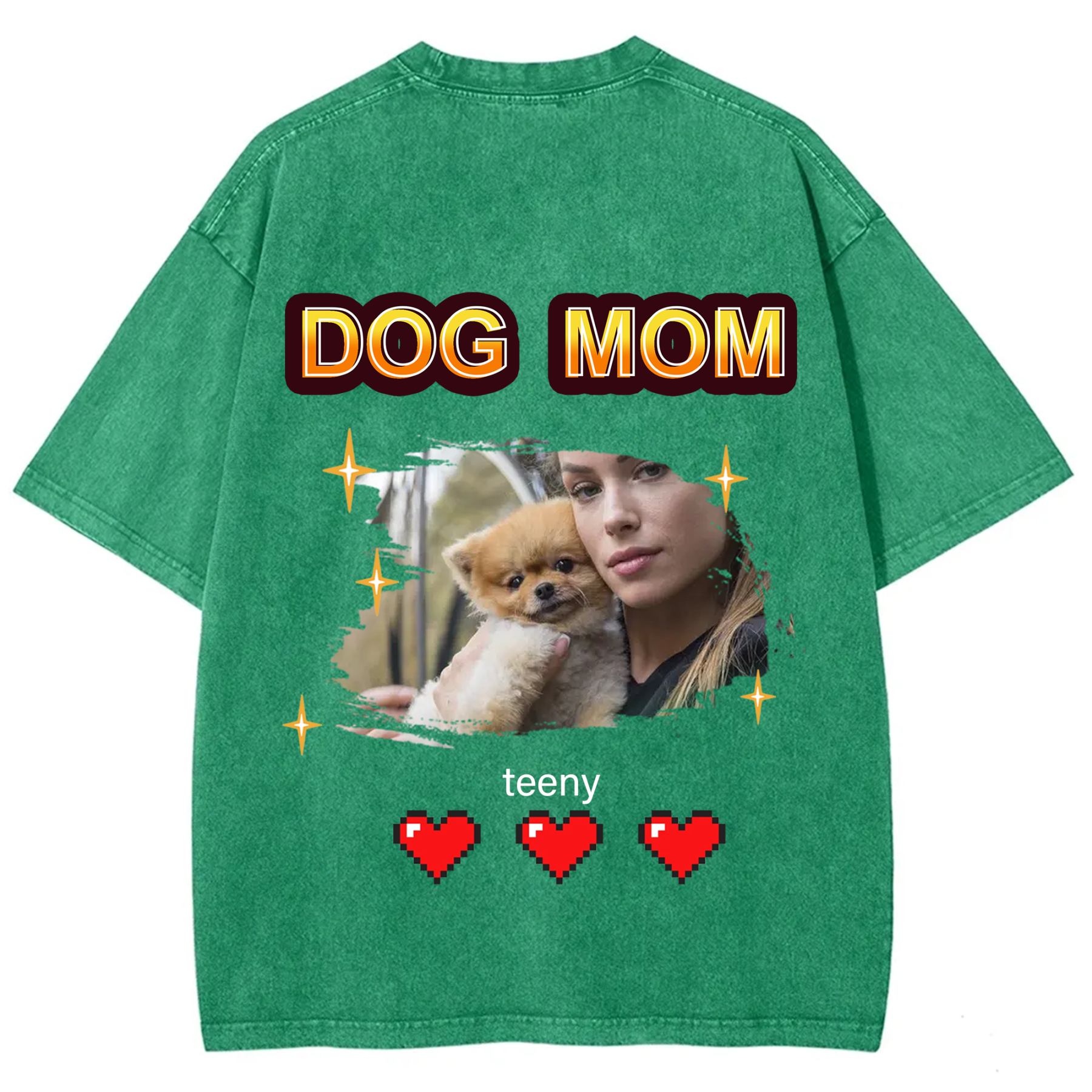 Dog Mom Pixel Photo - Personalized Custom Unisex T-shirt