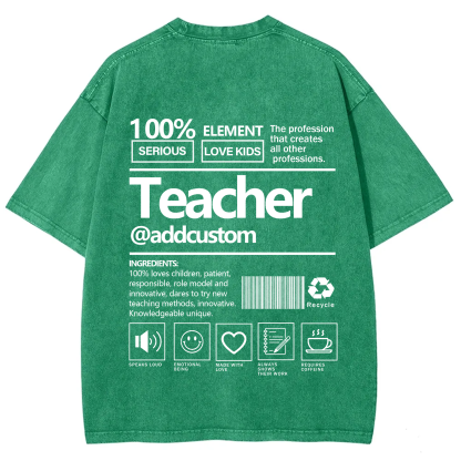 Teacher Addcustom Unisex Fit Washed T-Shirt wearishow