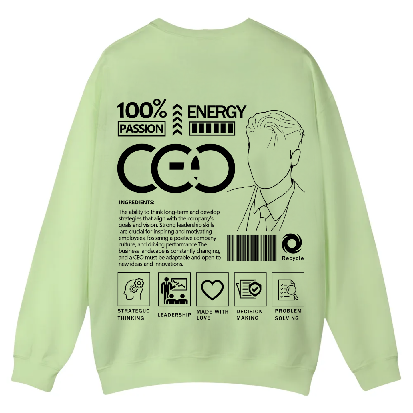 CEO Unisex Casual Crewneck Sweatshirt
